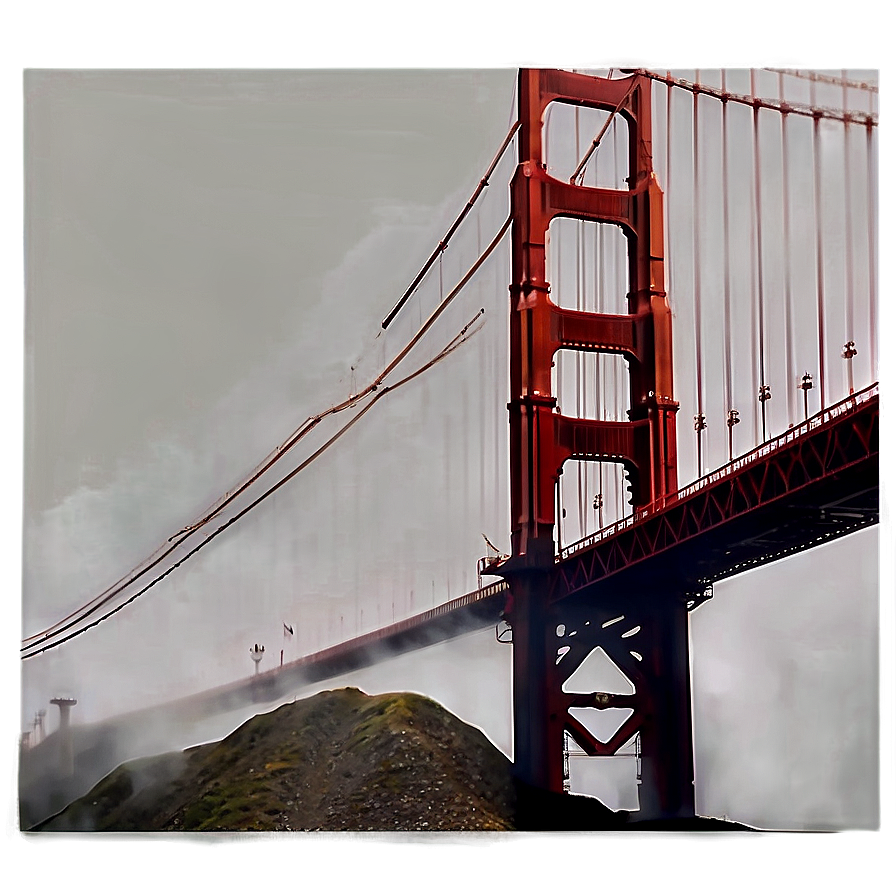 Golden Gate Bridge Foggy Morning Png Cjs PNG Image