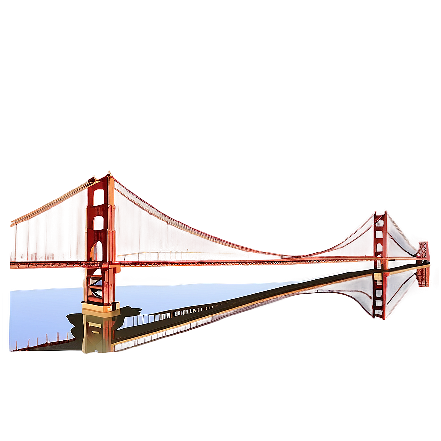 Golden Gate Bridge Reflection Water Png Wis PNG Image