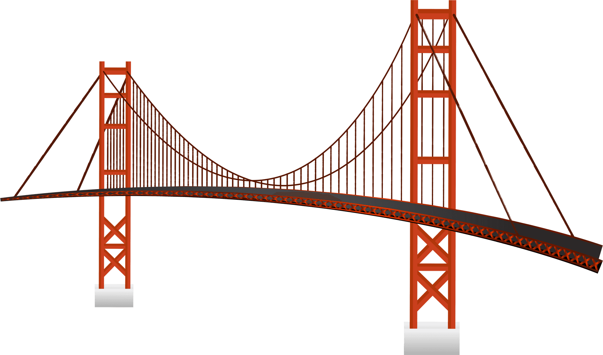 Golden Gate Bridge Vector Illustration PNG Image