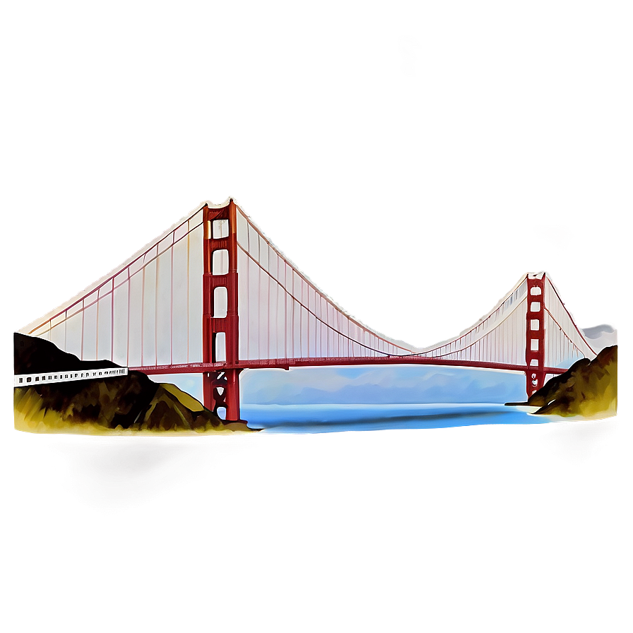 Golden Gate Bridge Vintage Style Png Uuv PNG Image