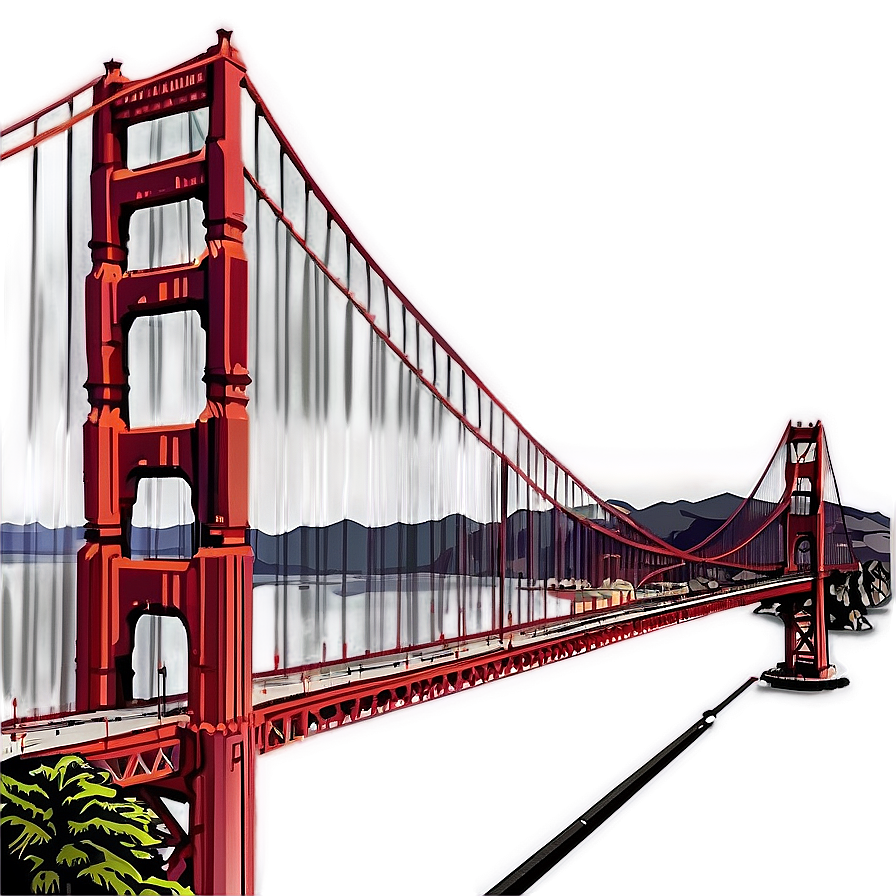 Golden Gate Bridge With City Skyline Png 94 PNG Image