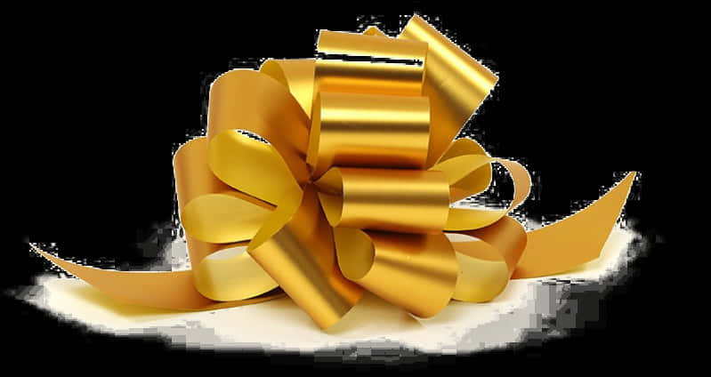 Golden Gift Bowon Black Background PNG Image