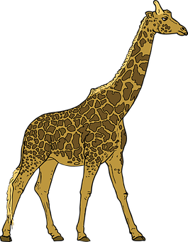 Golden Giraffe Silhouette PNG Image