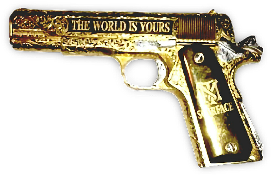 Golden Gun The World Is Yours PNG Image