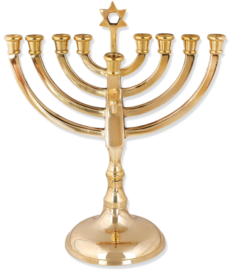 Golden Hanukkah Menorah PNG Image