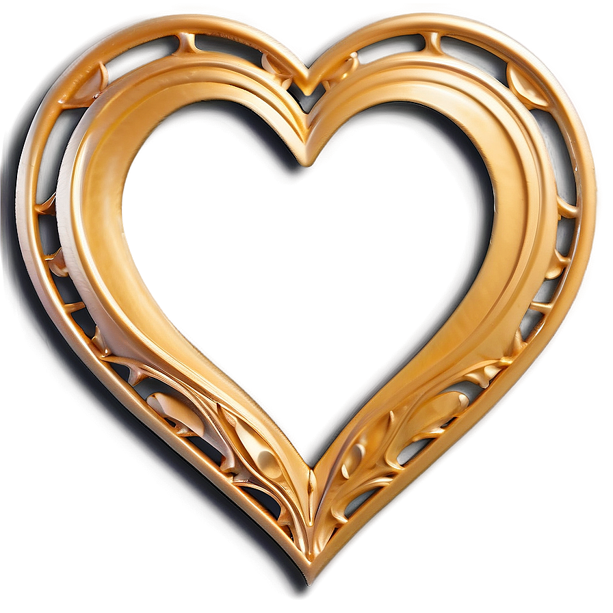 Golden Heart Border Png 30 PNG Image