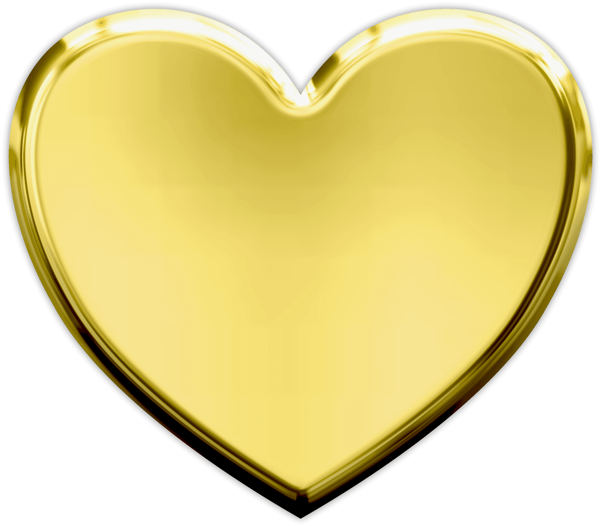 Golden Heart Icon Graphic PNG Image