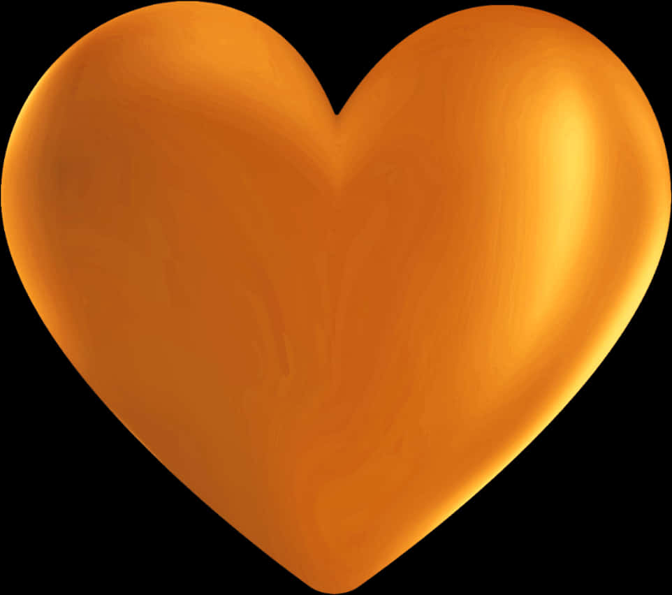 Golden Heart Illustration PNG Image