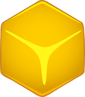 Golden Hexagon Icon PNG Image