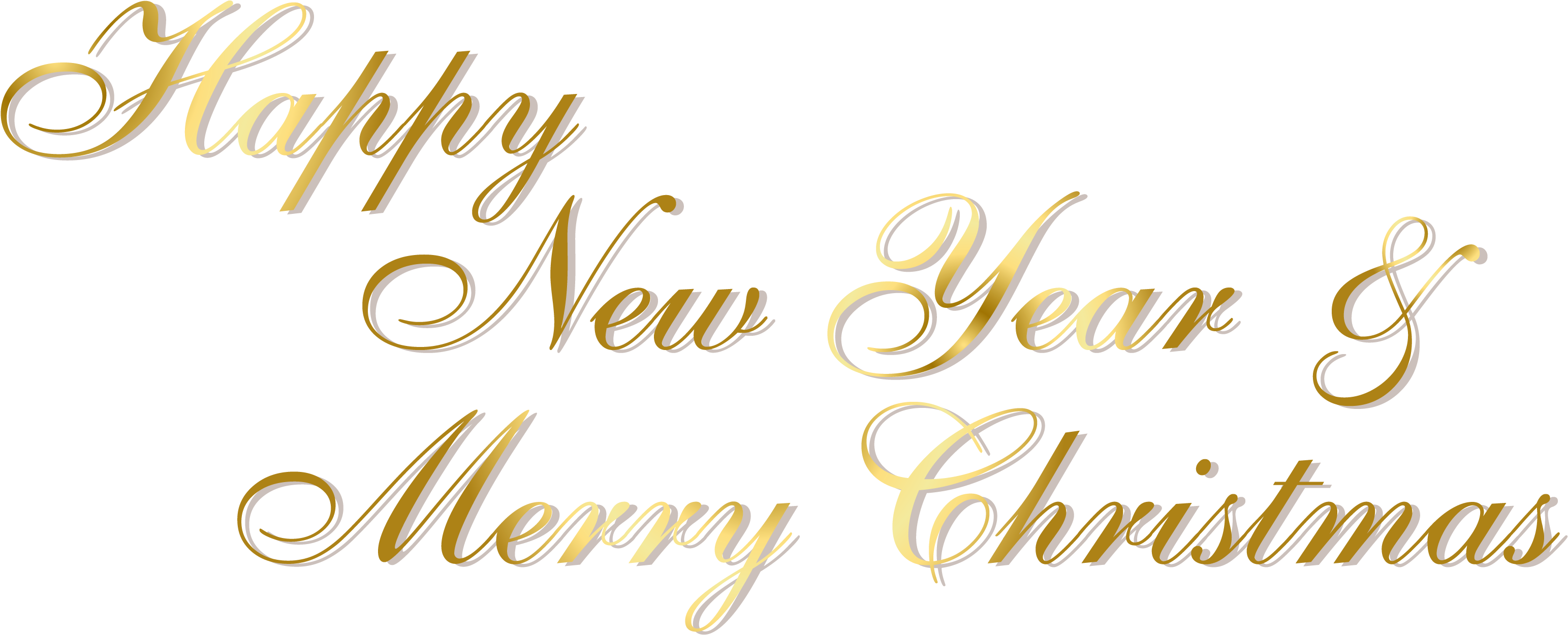 Golden Holiday Greetings PNG Image