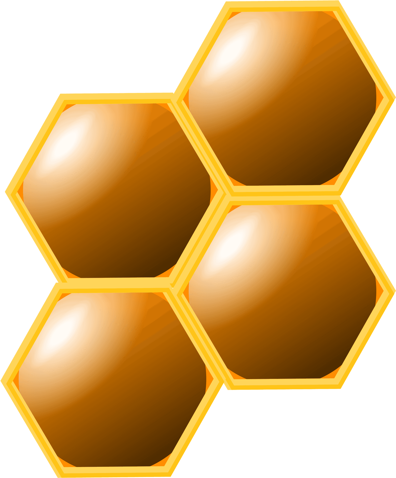 Golden Honeycomb Cells Graphic PNG Image