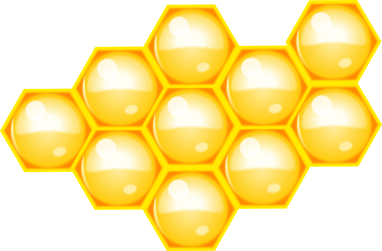 Golden Honeycomb Structure PNG Image