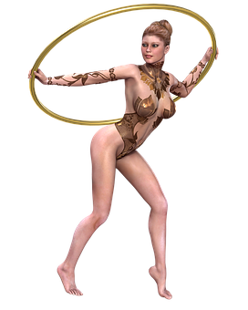 Golden_ Hoop_ Performer_ Render PNG Image