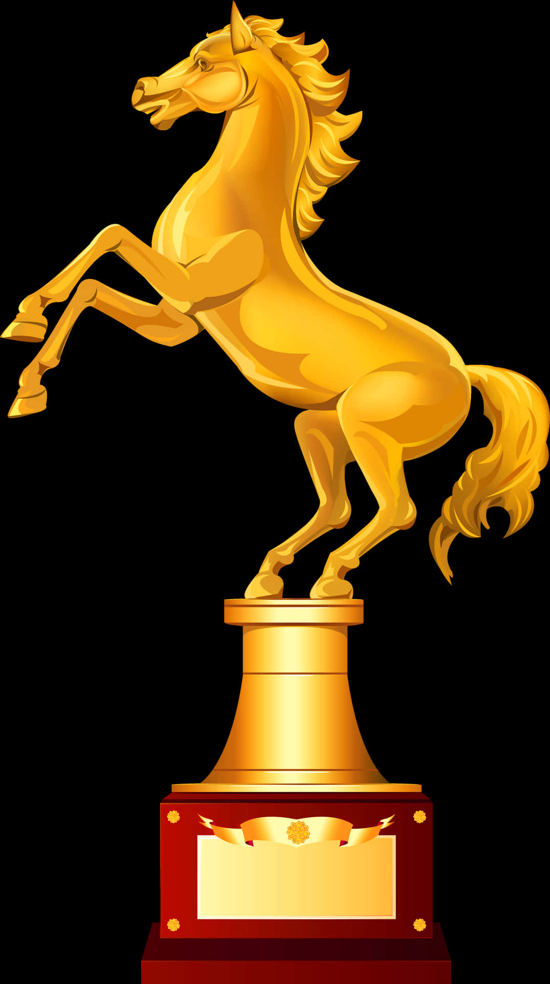 Golden Horse Trophy PNG Image