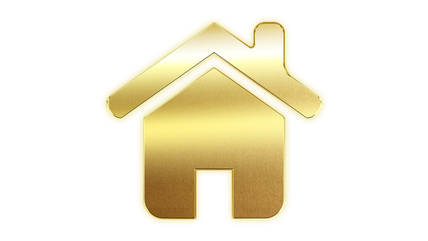 Golden House Icon PNG Image