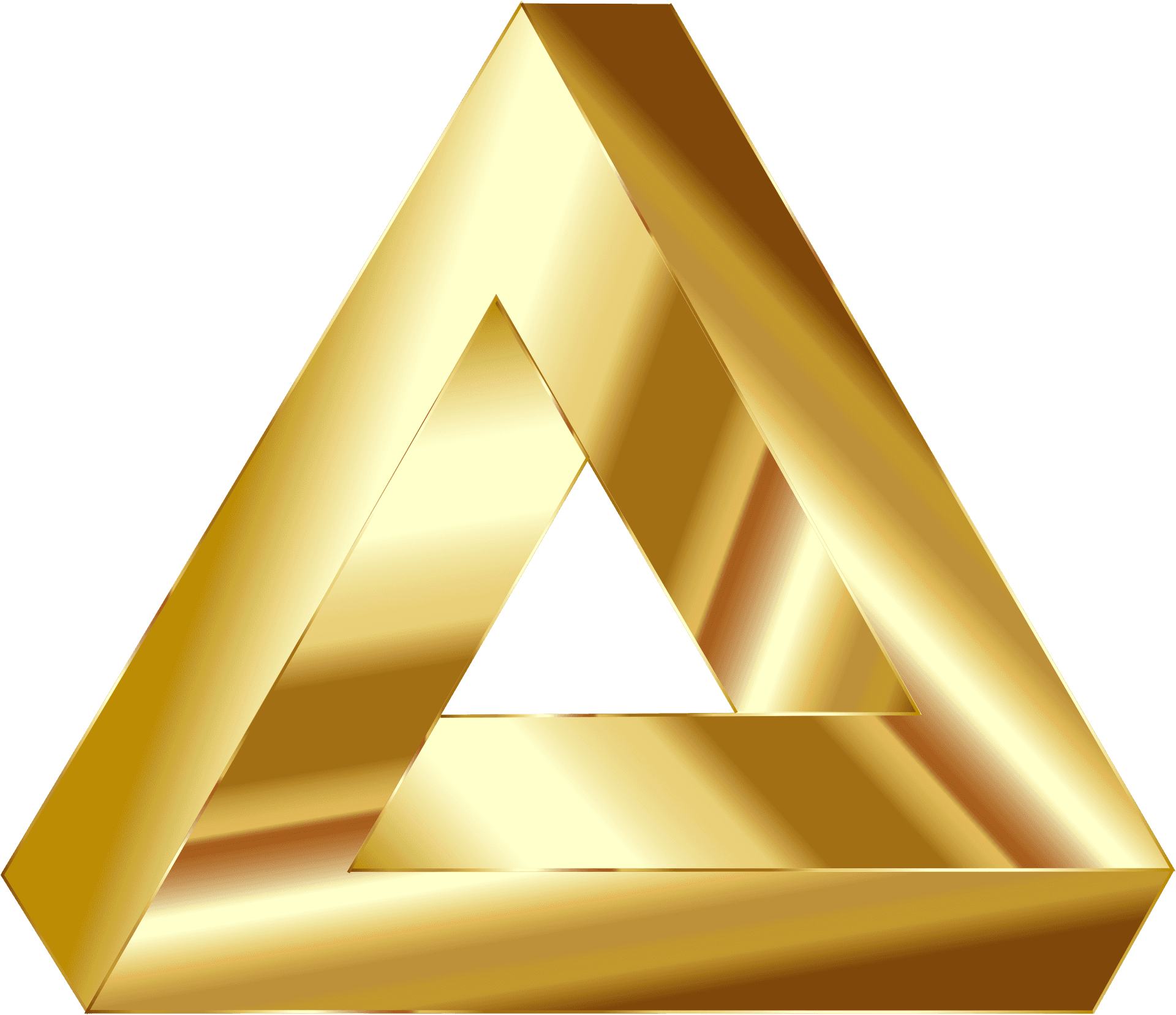 Golden Impossible Triangle PNG Image