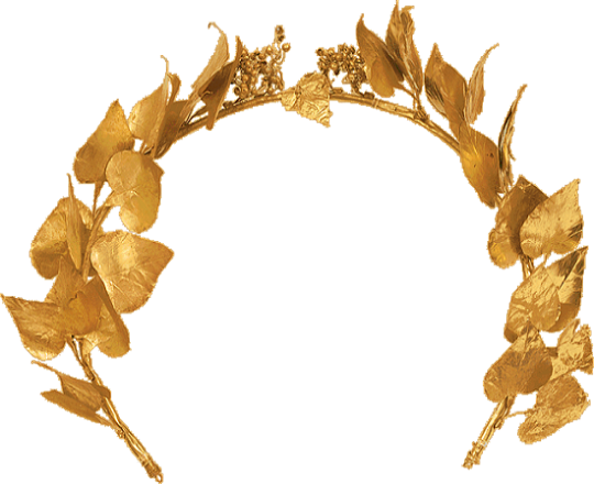 Golden Ivy Wreath Decoration PNG Image