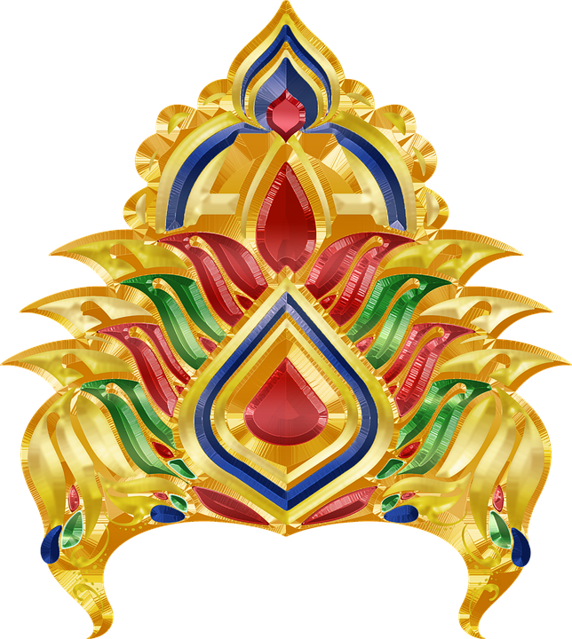 Golden Jeweled Crown Transparent Background PNG Image