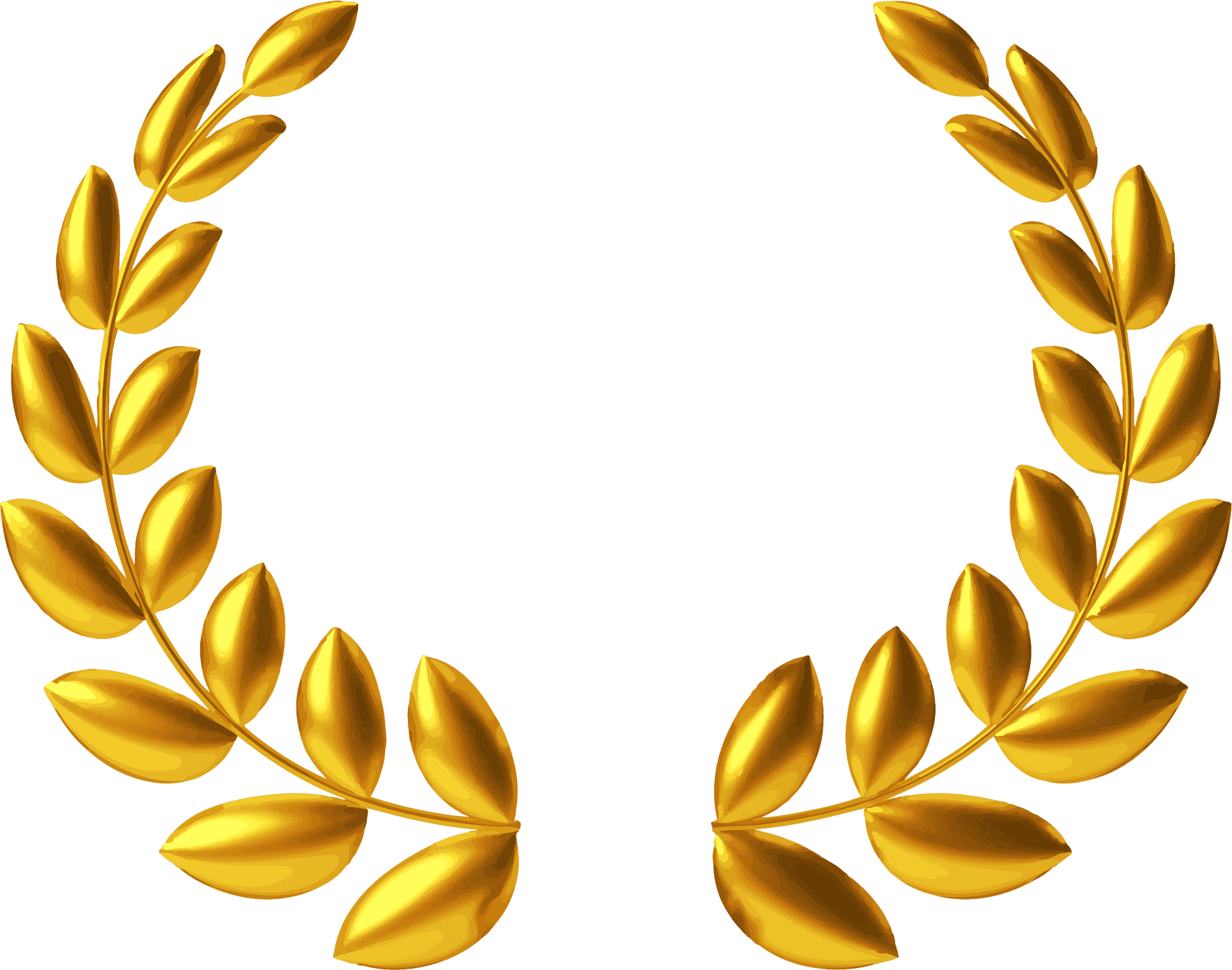 Golden Laurel Wreath Elements PNG Image