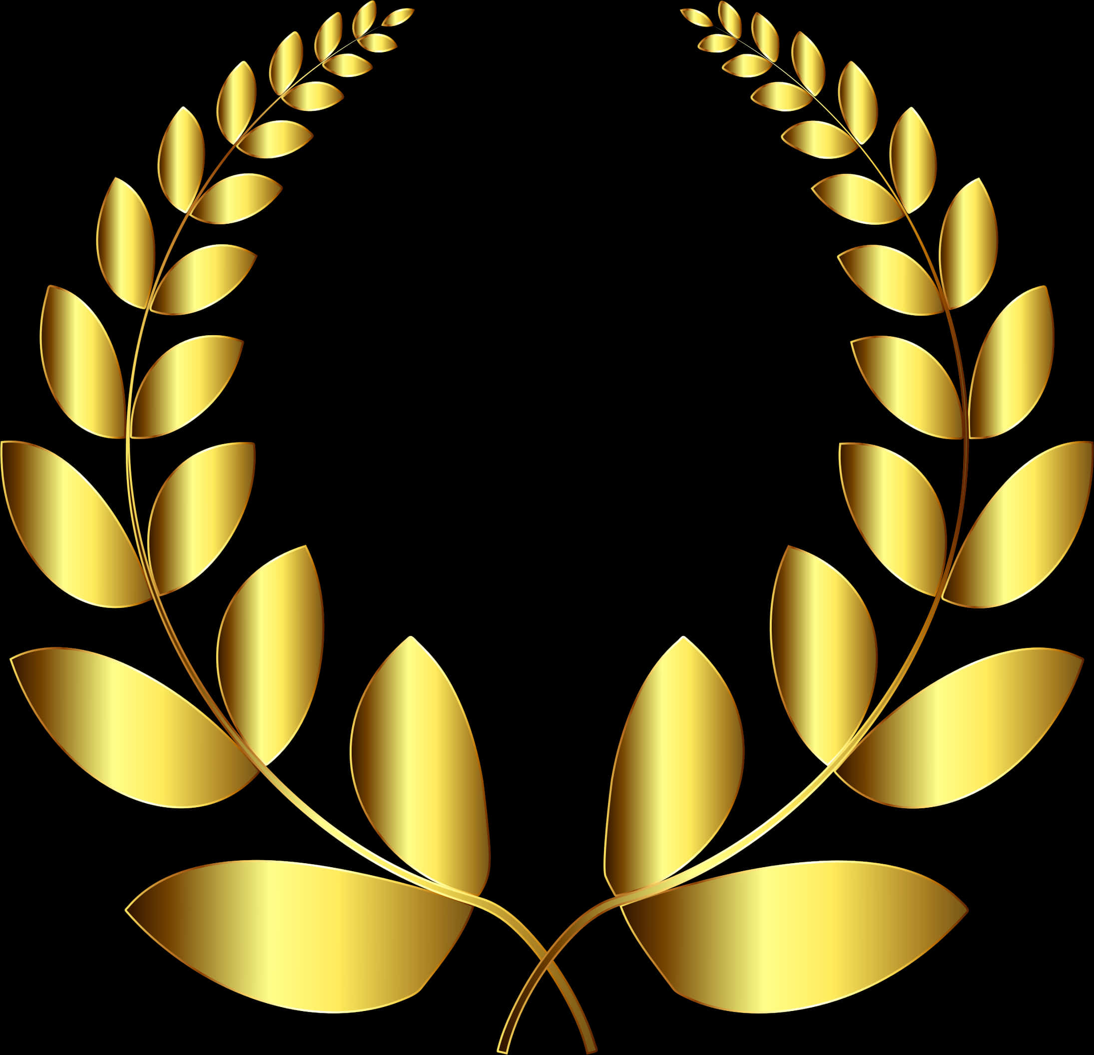 Golden Laurel Wreath Graphic PNG Image