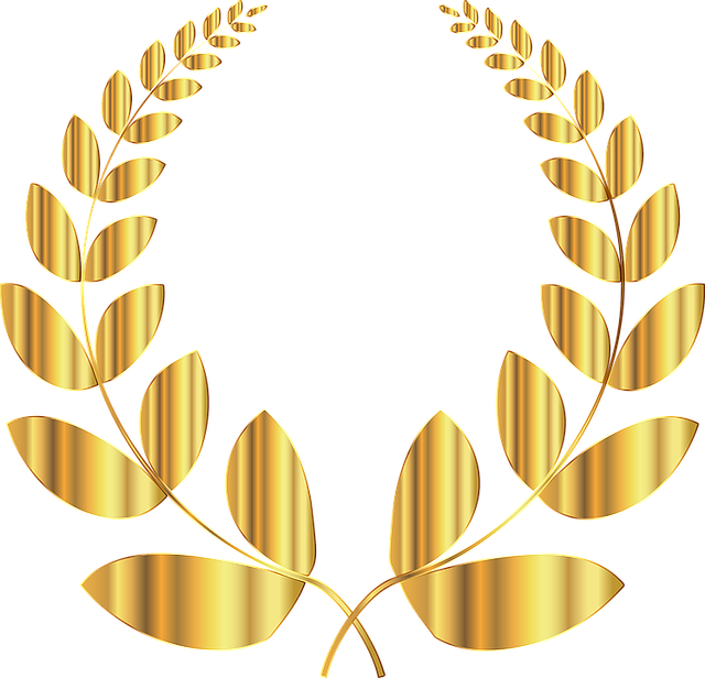 Golden Laurel Wreath Graphic PNG Image