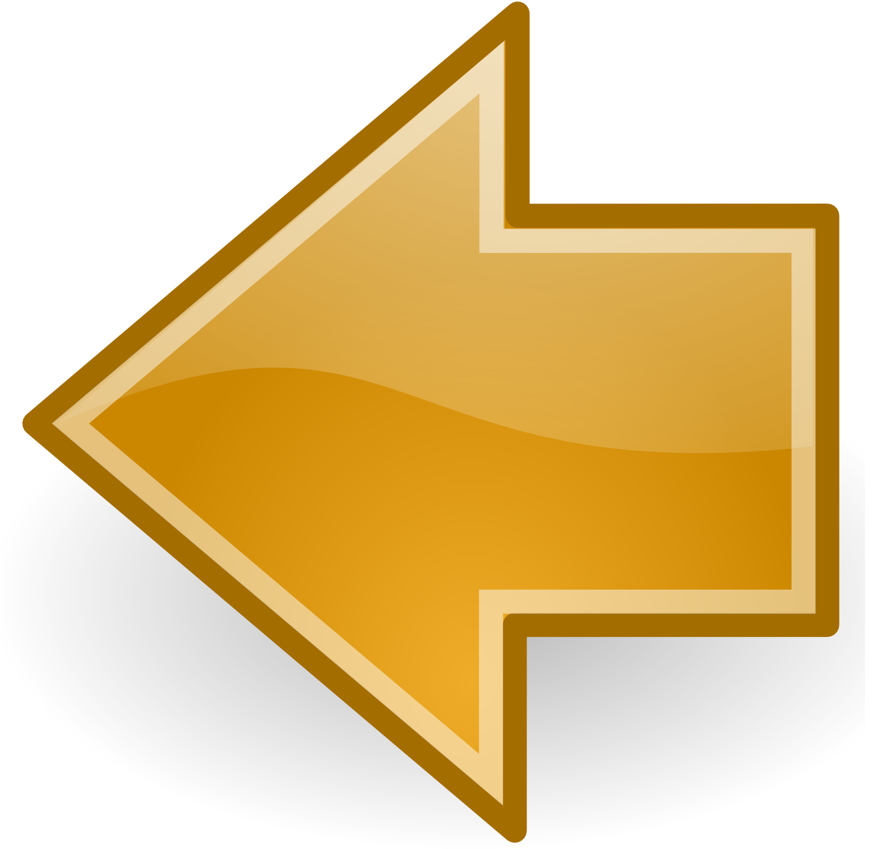 Golden Left Arrow Icon PNG Image