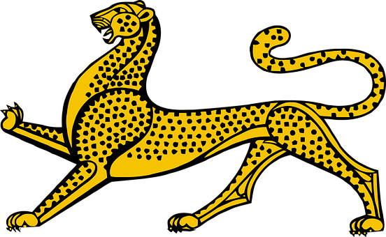 Golden Leopard Illustration PNG Image