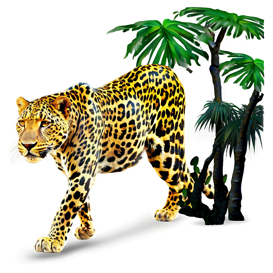 Golden Leopard In Jungle Png 06112024 PNG Image