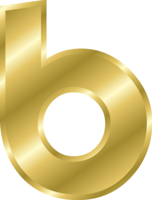 Golden Letter B PNG Image