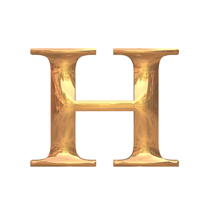 Golden Letter H Design PNG Image