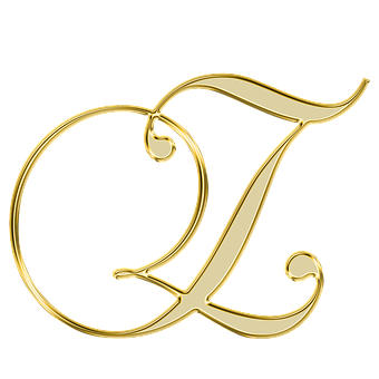 Golden Letter L Cursive Design PNG Image