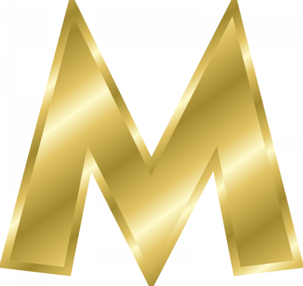 Golden Letter M Graphic PNG Image