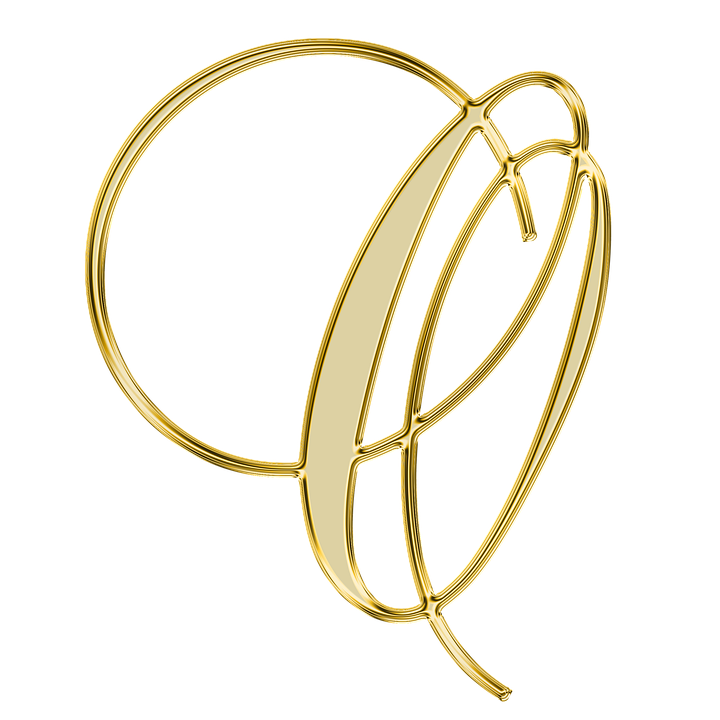 Golden Letter Q Design PNG Image