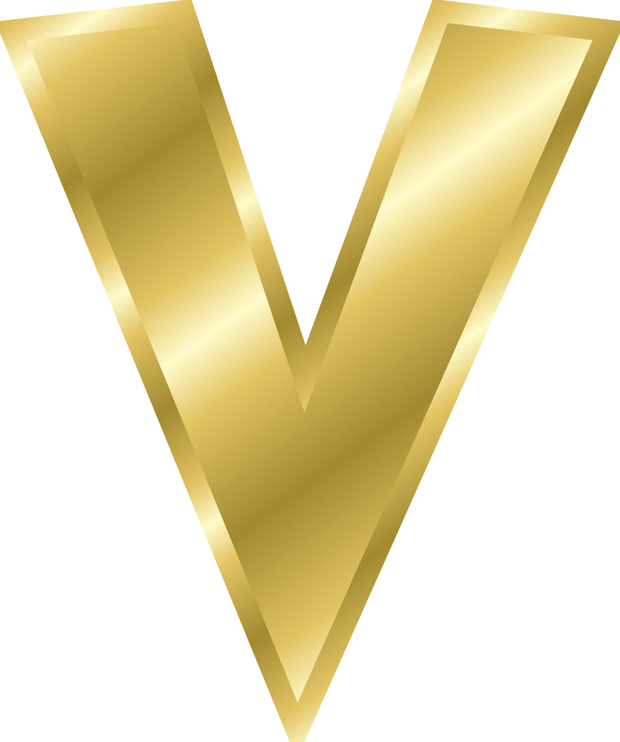 Golden Letter V Graphic PNG Image