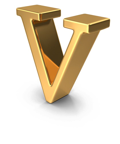 Golden Letter V3 D Rendering PNG Image