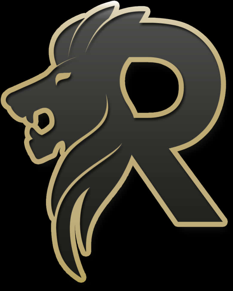 Golden Lion Letter R Logo PNG Image