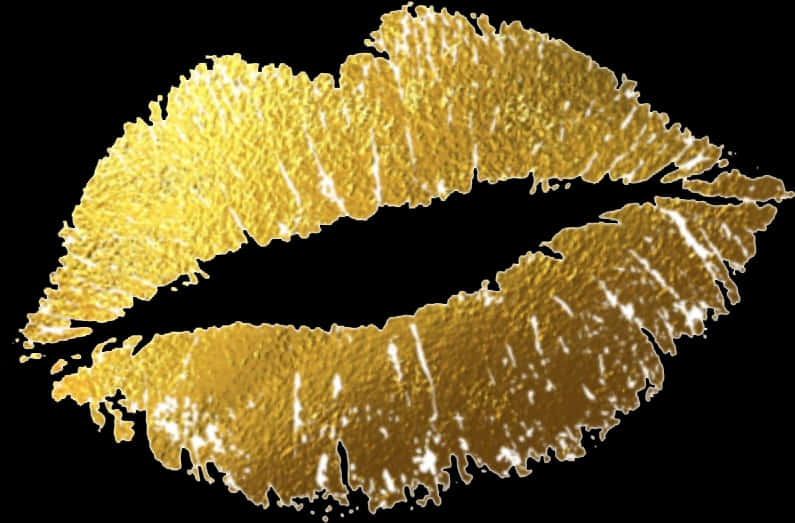 Golden Lipstick Kiss Texture PNG Image