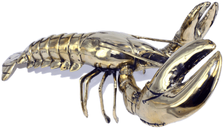 Golden Lobster Sculpture PNG Image