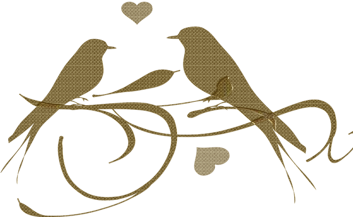 Golden Love Birds Graphic PNG Image