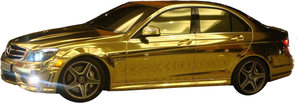 Golden Luxury Sedan H D PNG Image