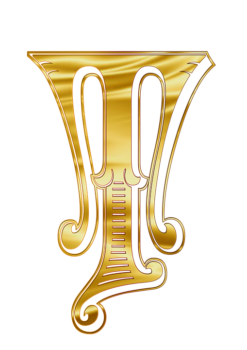 Golden Lyre Graphicon Teal Background PNG Image