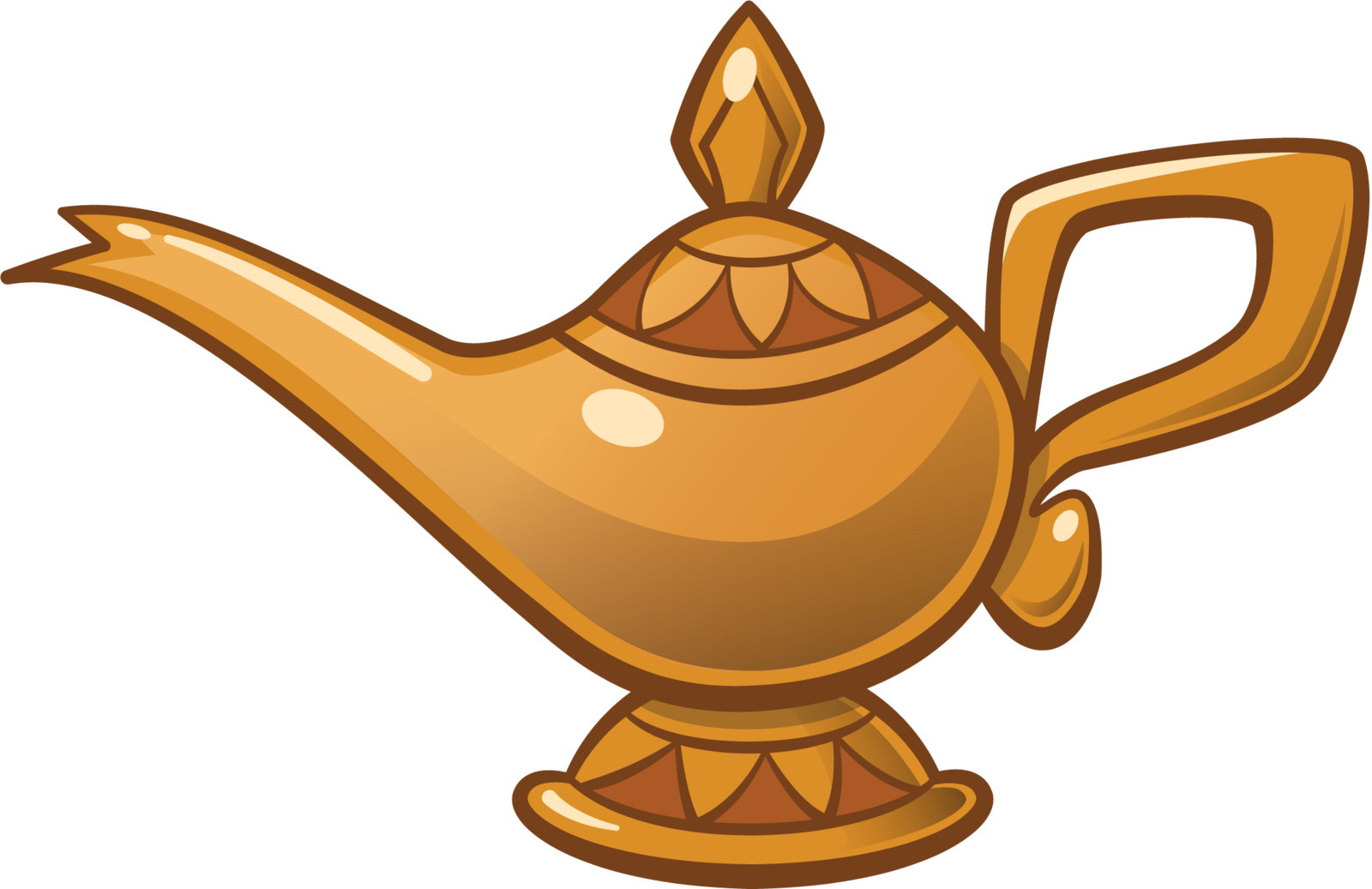 Golden_ Magic_ Lamp_ Vector PNG Image