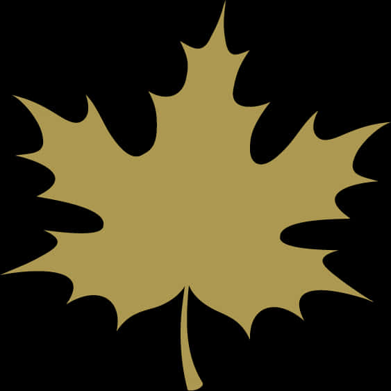 Golden Maple Leaf Silhouette PNG Image