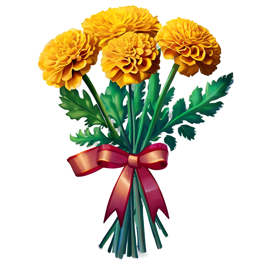 Golden Marigolds Bouquet Png 73 PNG Image