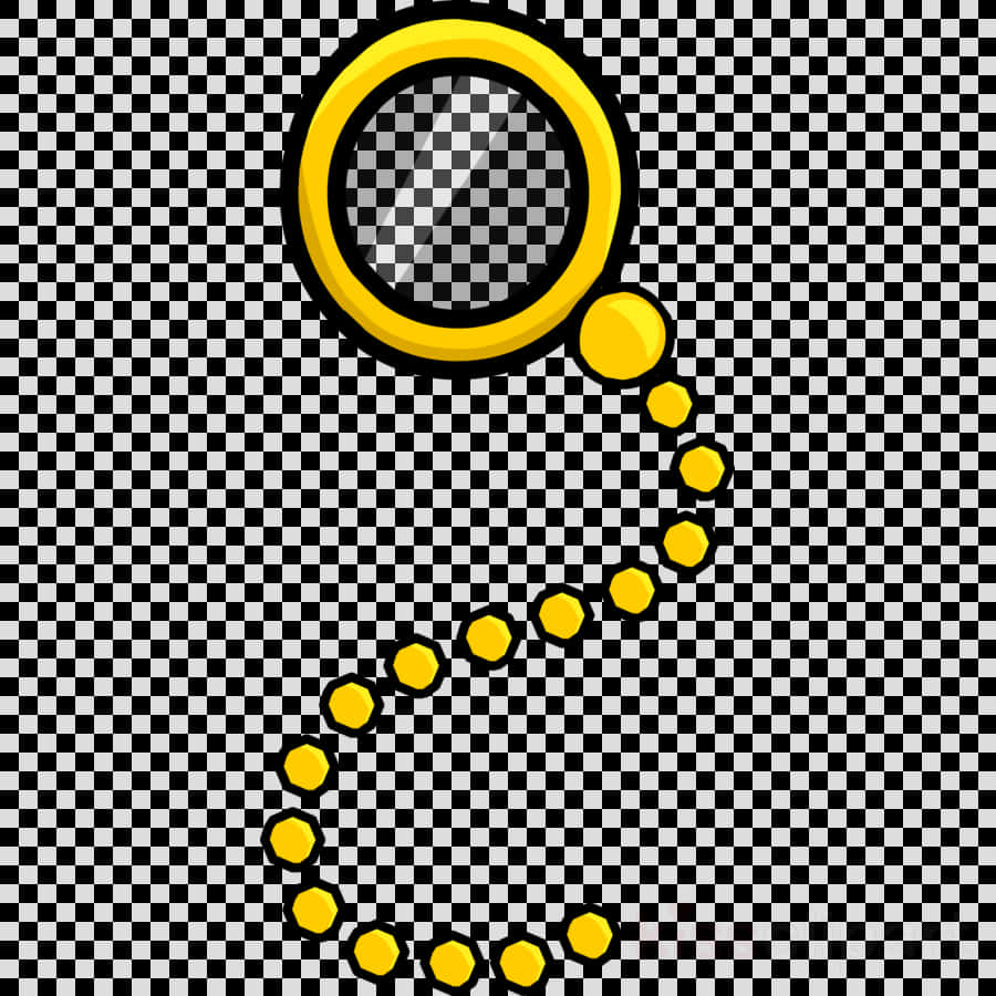 Golden Monocle Chain Graphic PNG Image