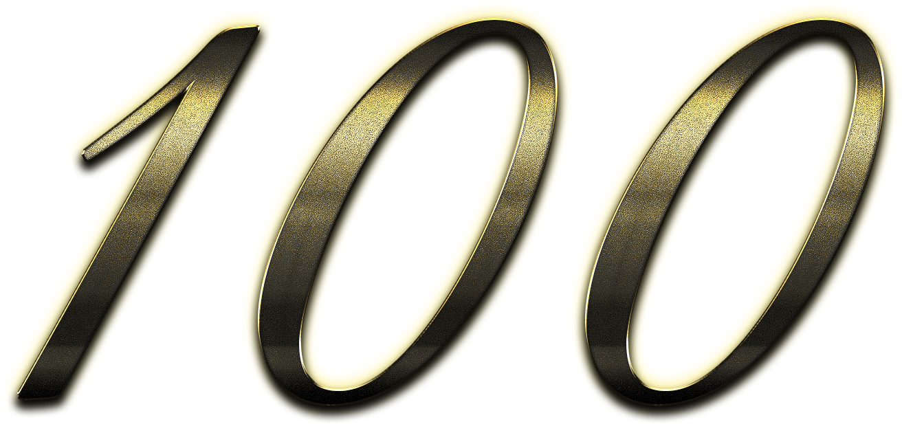 Golden Number100 Graphic PNG Image