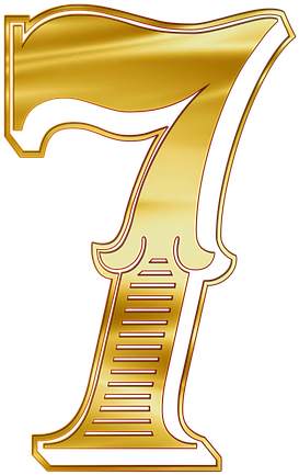 Golden Number7 Design PNG Image