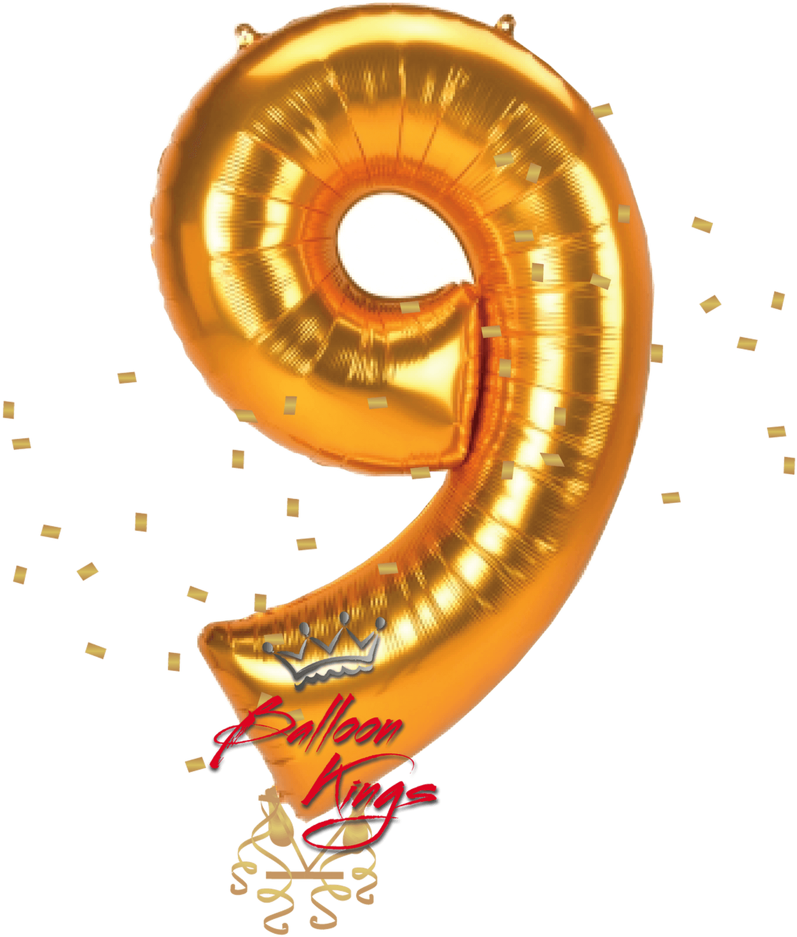 Golden Number9 Balloon PNG Image