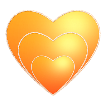 Golden Orange Gradient Heart PNG Image