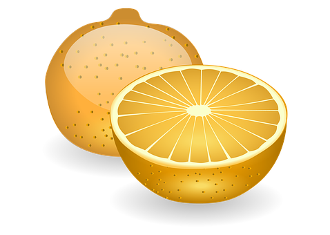 Golden Orange Illustration PNG Image